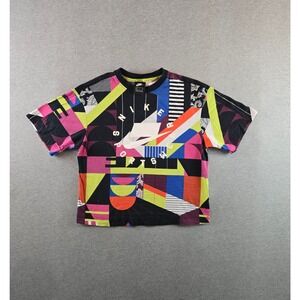 Nike Sportswear‎ T-Shirt Womens Small Multicolor Geometric Patchwork AT0565-010